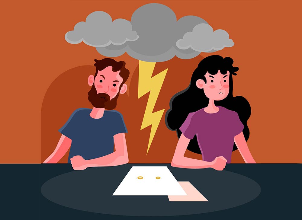 Pareja en crisis de diálogo y comunicación